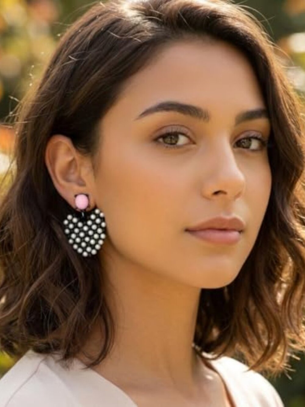 Black Heart Ears for Women Cubic Zirconia Pearl Accents &‎ Crystal
